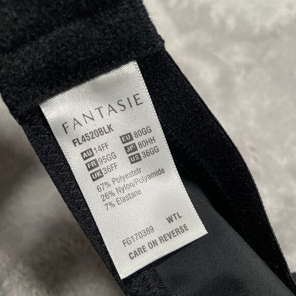 Fantasie Smoothing Bra Womens US 36GG Black Underwire Supportive Adjustable New - Picture 3 of 8